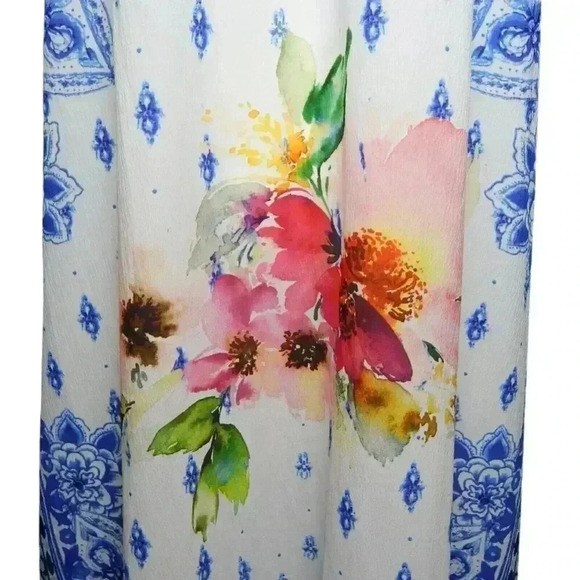 Aratta Silent Journey Size Small Midi Hi Low Dress Gingham Plaid Floral - Picture 4 of 8